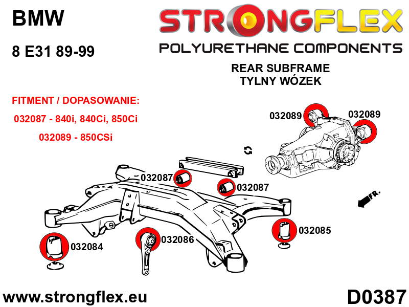 032089A: Rear diff mount - rear bush SPORT