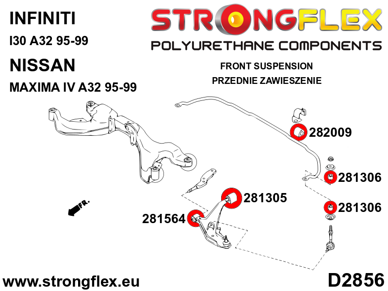 286238A: Front suspension bush kit SPORT