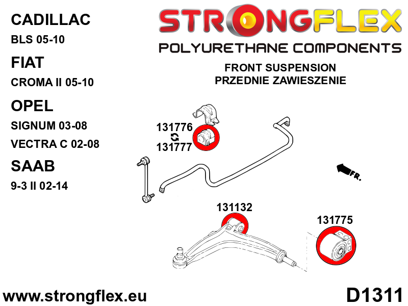 136245B: Full suspension polyurethane bush kit