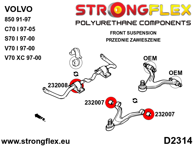236216B: Front suspension bush kit