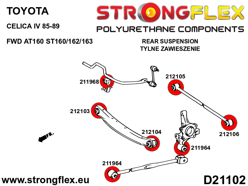 212104A: Rear arm bush – outside SPORT