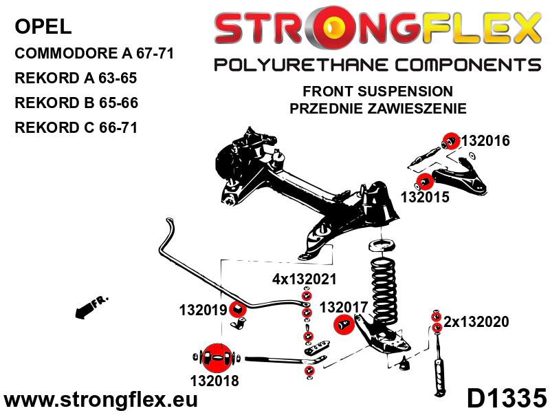 132020B: Front shock absorber mounting bush