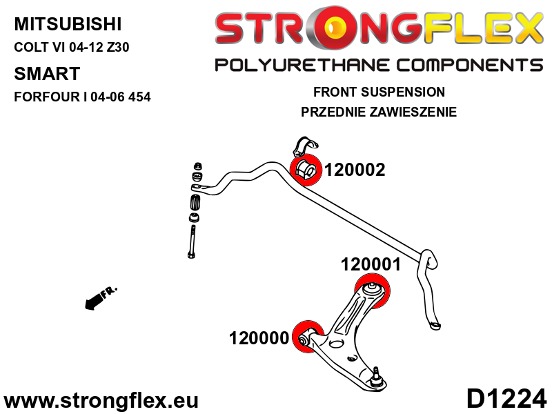 120002A: Front anti roll bar bush SPORT