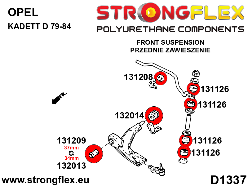 136250B: Front suspension bush kit