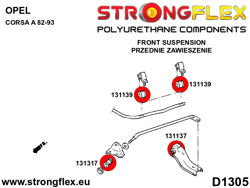 136253A: Front suspension and ream beam bush kit SPORT