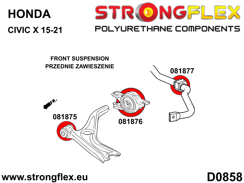 086251A:Front suspension bush kit SPORT