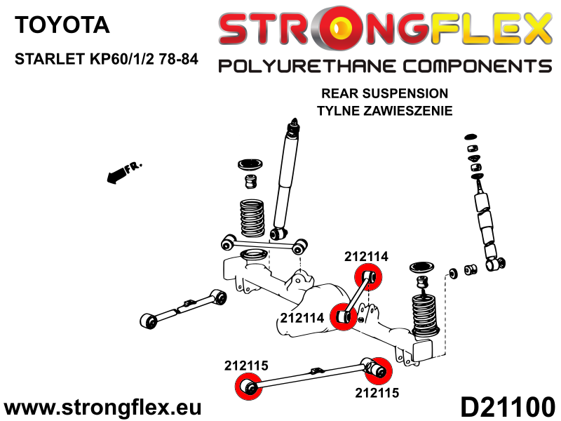 212115A: Rear lower control arm bushing SPORT