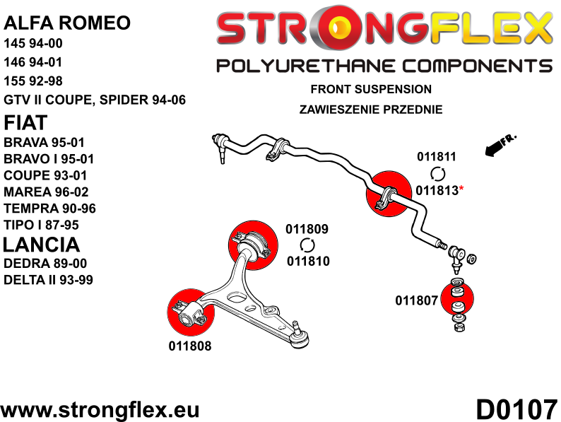 011807A: Front anti roll bar link bush SPORT