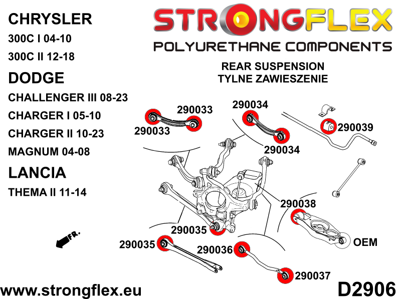 290038A: Rear lower control arm bushing SPORT