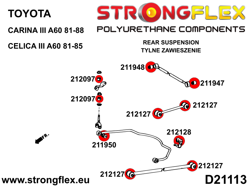 212128A: Rear anti roll bar bush SPORT