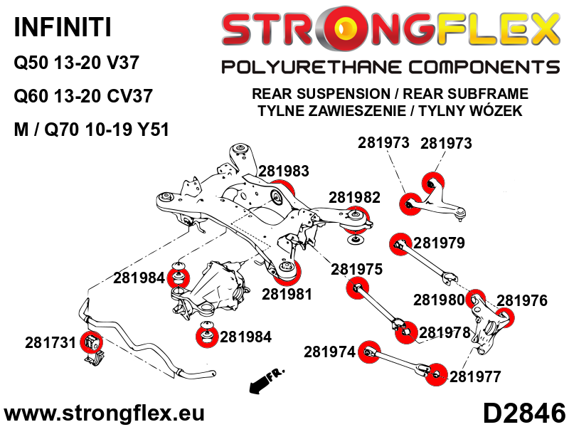 286241B: Front suspension and ream beam bush kit