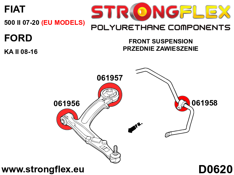 066090B: Front suspension and ream beam bush kit