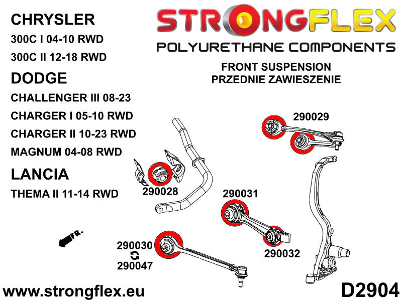 290047A: Front lower wishbone – front bush 73 mm SPORT