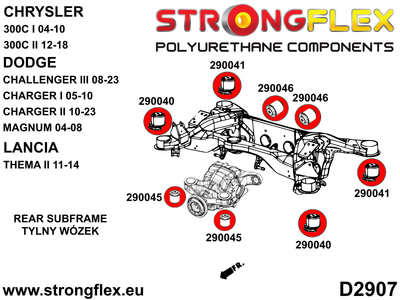 290045A: Rear diff mount - front bush SPORT