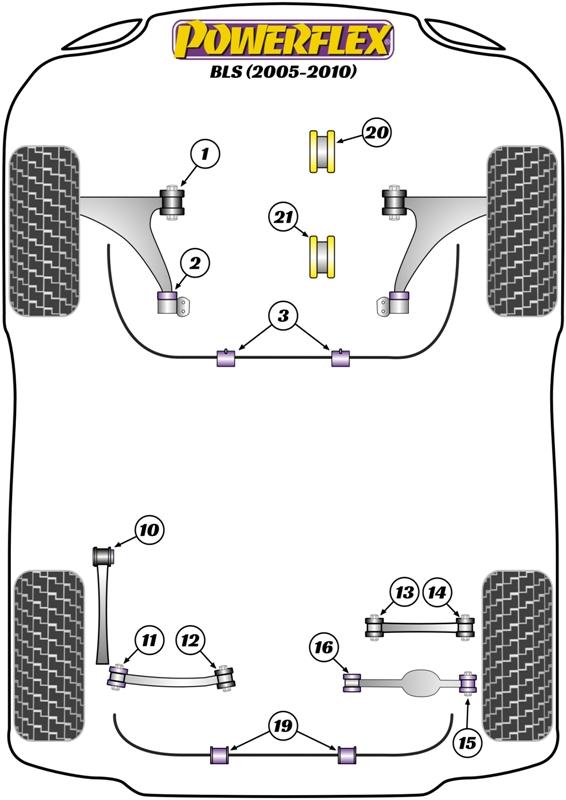 Rear Lower Engine Mount Insert (79mm Option) BLS, Croma, 9-3, Signum (2003 - 2008), Vectra C (2002-2008), black