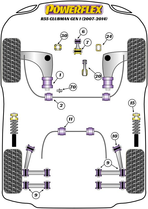 Lower Torque Mount, Fast Road R55 Clubman Gen 1, R56/57 Gen 2, R58 Coupe, R59 Roadster, road