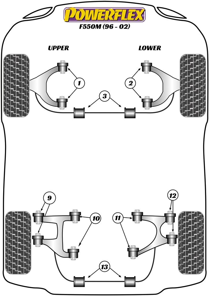 Rear Anti-Roll Bar Bush 17mm 550 Maranello & Barchetta, 575 Maranello & Superamerica (2002 - 2006), road