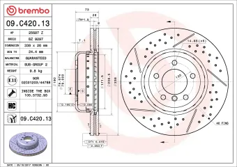 Brembo 338x26 Voor remschijven 2-delig sport 135i/M-performance set voor