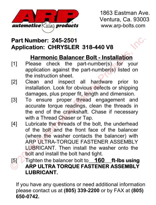 KB Hemi balancerboutset