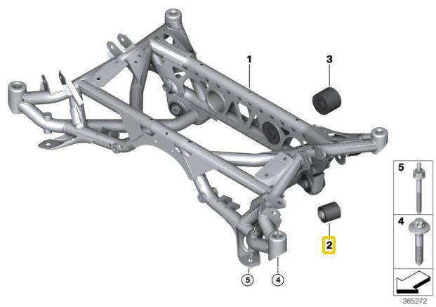 Aluminium bussen achtersubframe BMW E8x, E9x, F87 M2, F80 M3, F82 M4, G87 M2, G80 M30, G82/83 M4