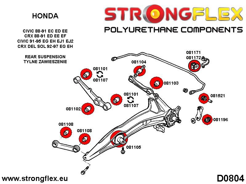 086130B: Full suspension bush kit polyurethane