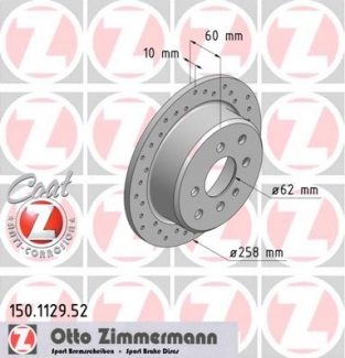 Achterzijde geperforeerde remschijven Zimmermann E30/E21