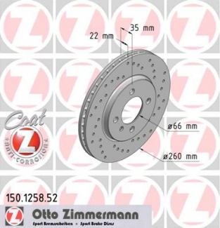 Front perforated brake discs Zimmermann E30 325i