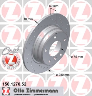 Rear perforated brake discs Zimmermann E36