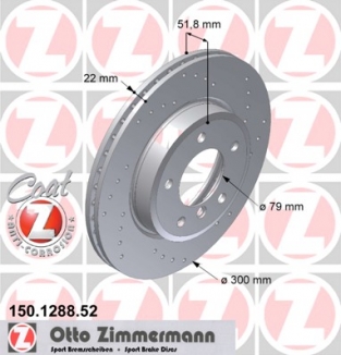 Front perforated brake discs Zimmermann E46 325i