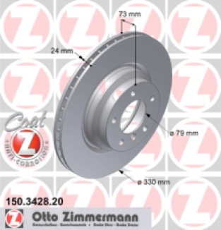 Front brake discs Zimmermann E8X/E9X 330x24 ao 130i/330i