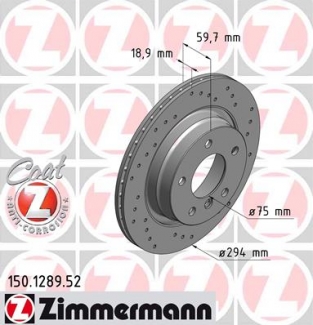 Rear perforated brake discs Zimmermann E46 325i