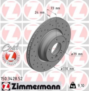 Voorzijde remschijven Zimmermann E8X/E9X 330x24 o.a. 130i/330i