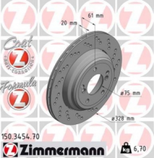 Rear perforated brake discs Zimmermann E46 M3