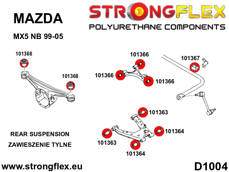 101364B: Rear lower outer suspension bush