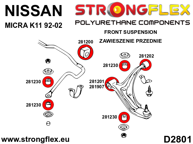 281200A: Front anti roll bar bush SPORT