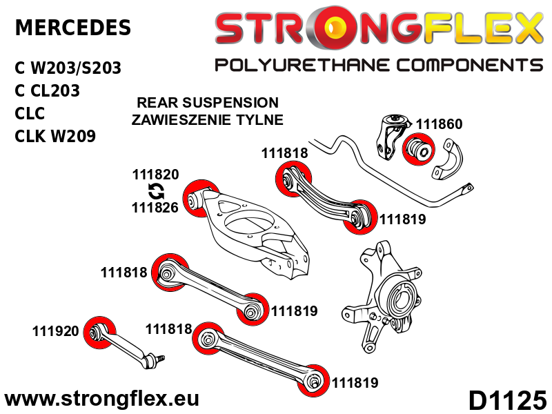 116255B: Rear suspension bush kit