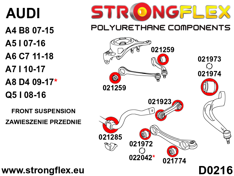 026259A: Full suspension  polyurethane bush kit SPORT