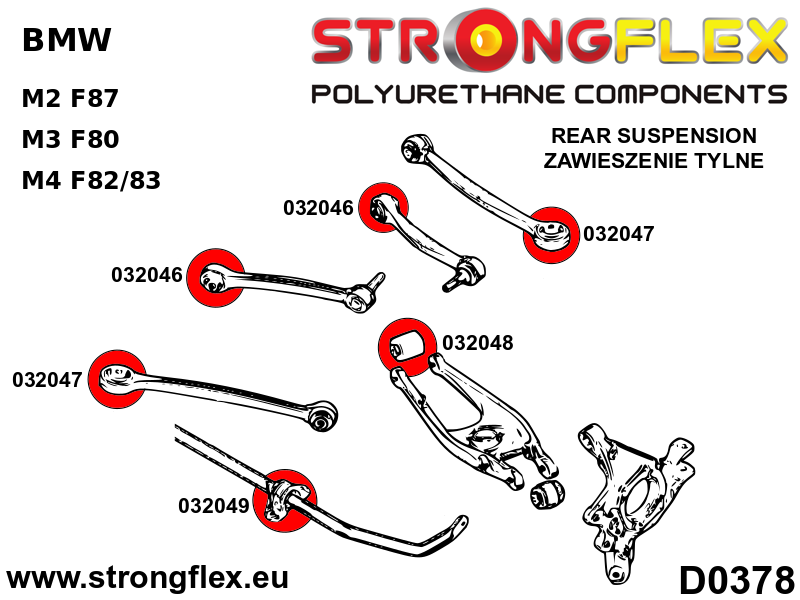 036067A: Rear suspension bush kit SPORT