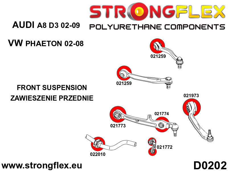 026247A: Full suspension  polyurethane bush kit SPORT