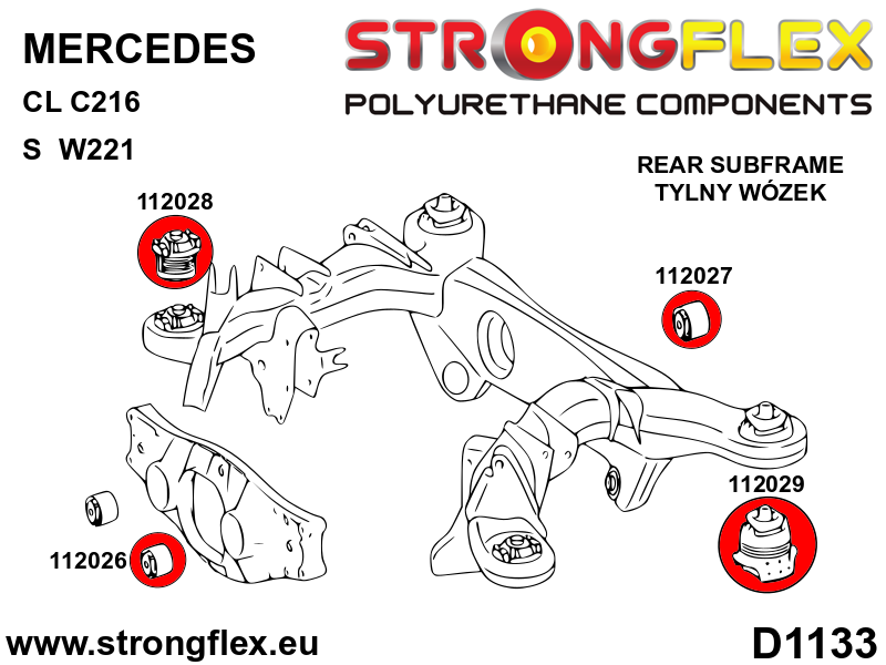 116269B: Full suspension  polyurethane bush kit