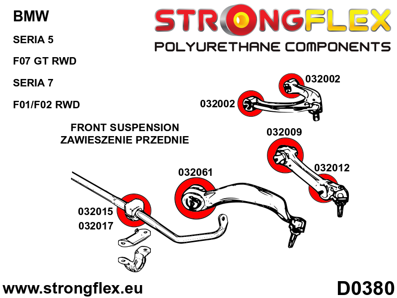 036077A: Front suspension bush kit SPORT