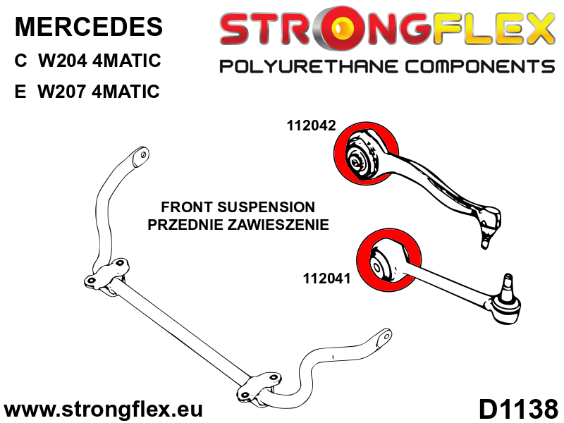 116271B: Full suspension  polyurethane bush kit