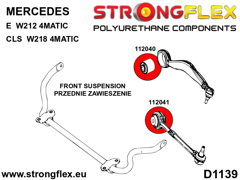 116272A: Front suspension bush kit SPORT