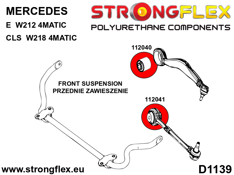 116273B: Full suspension  polyurethane bush kit