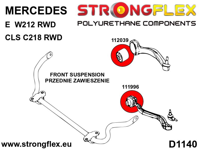 116275B: Full suspension  polyurethane bush kit
