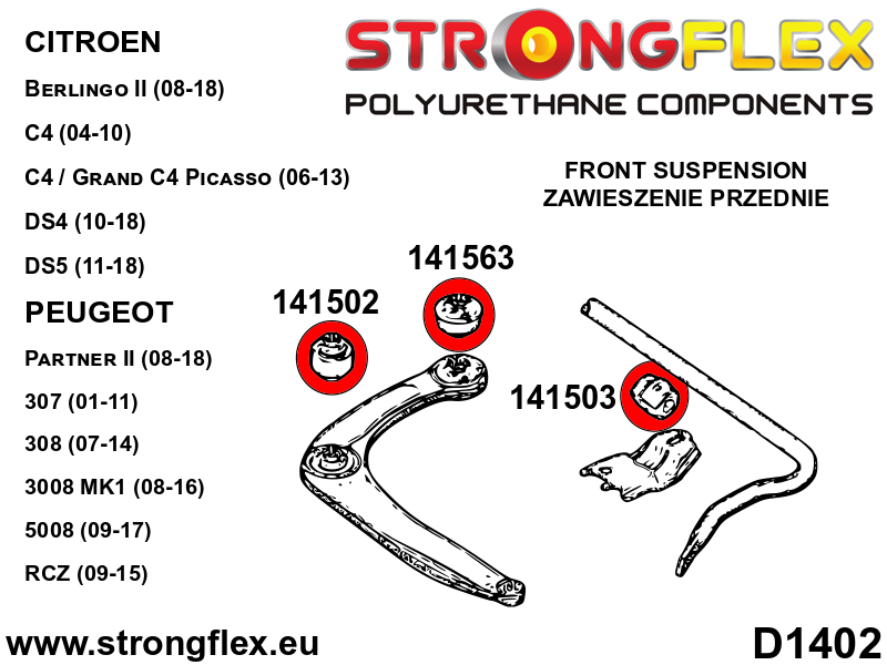 141502A: Front wishbone bush - front SPORT