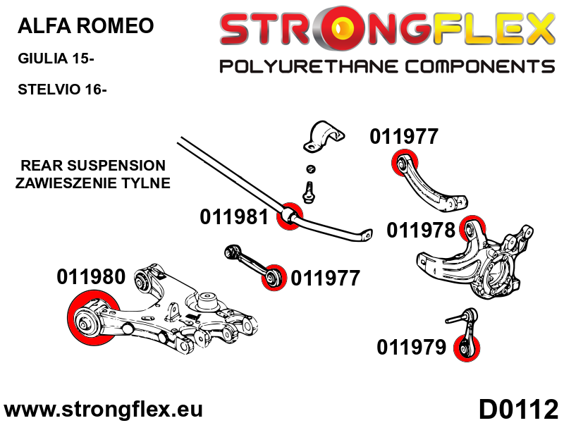 016253A: Rear suspension bush kit SPORT