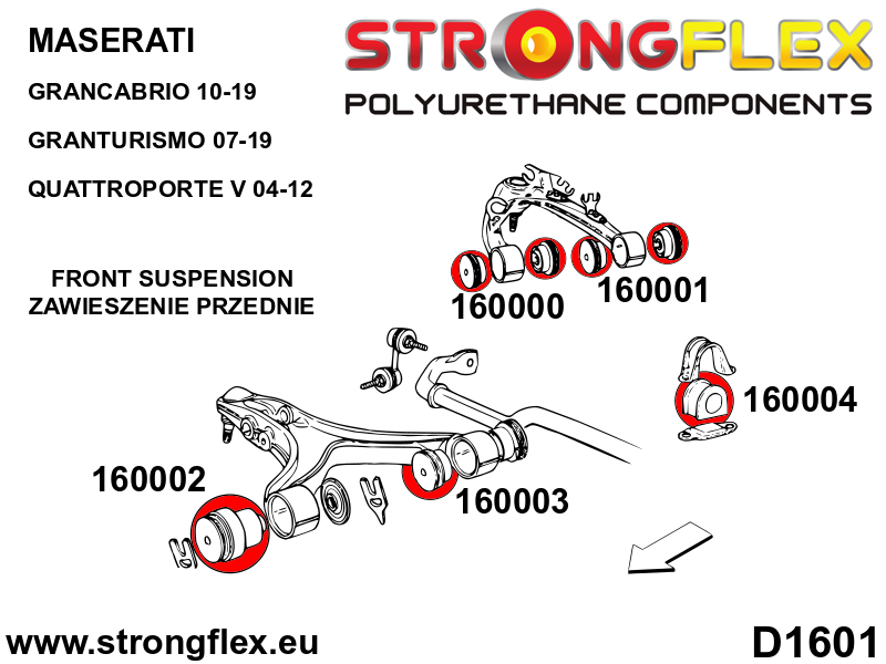 166101B: Full suspension  polyurethane bush kit
