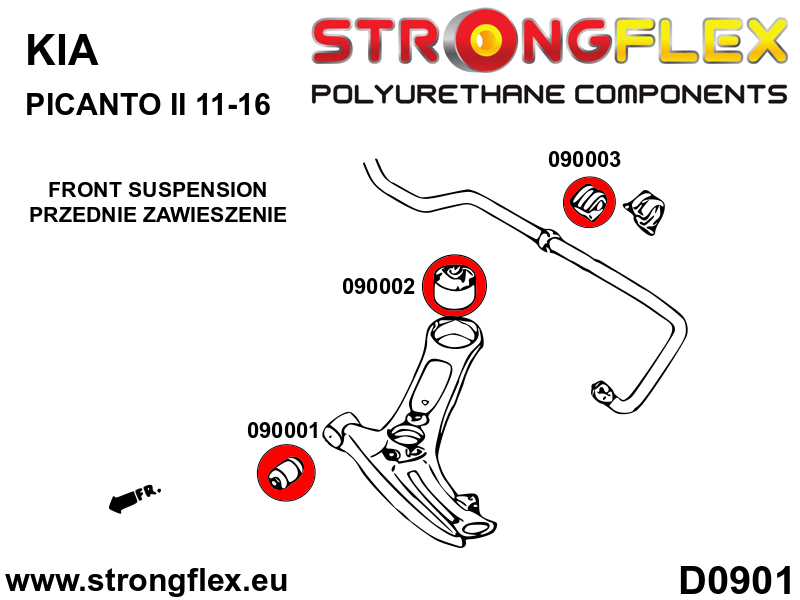 096101A: Front suspension bush kit SPORT