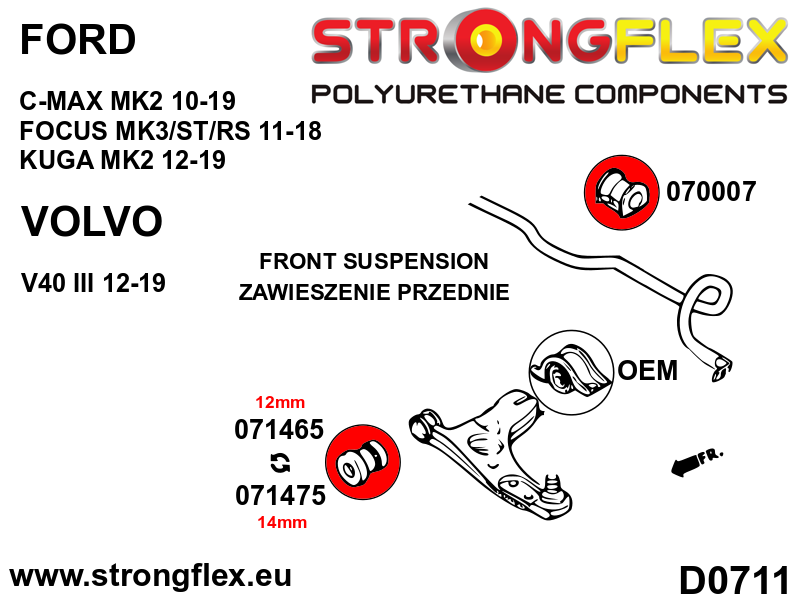 070007A: Front anti roll bar bush SPORT